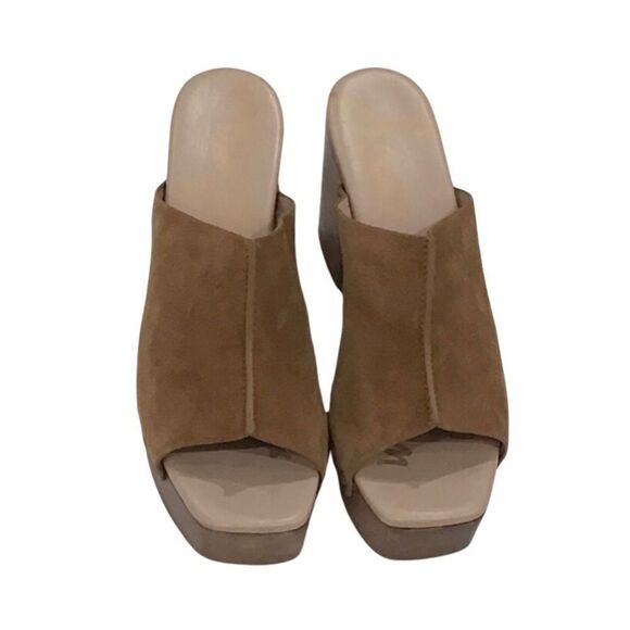 Brown Suede Clogs, Square-toe, Sam Edelman, Size 8.5 - Picture 2 of 12